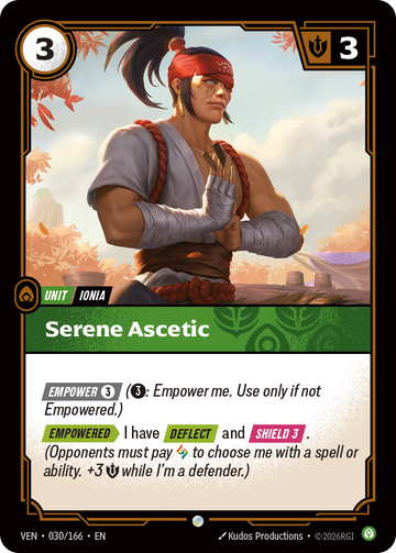 Serene Ascetic VEN-030 - Riftbound Standard Art, English reference artwork
