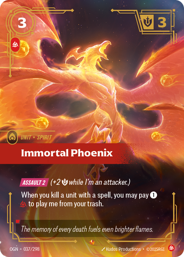 Immortal Phoenix OGN-037 - Riftbound Standard Art, English reference artwork