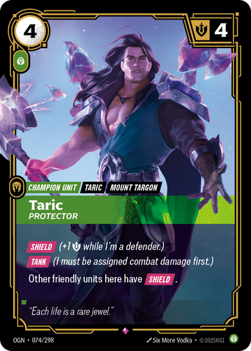 Taric - Protector OGN-074 - Riftbound Standard Art, English reference artwork