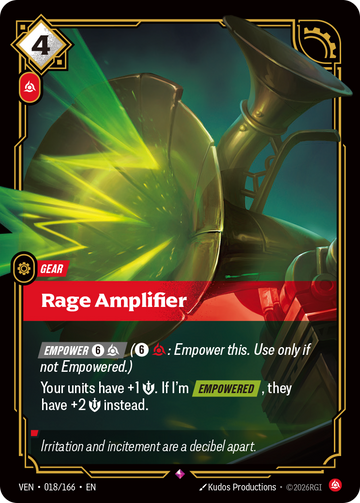 Rage Amplifier VEN-018 - Riftbound Standard Art, English reference artwork