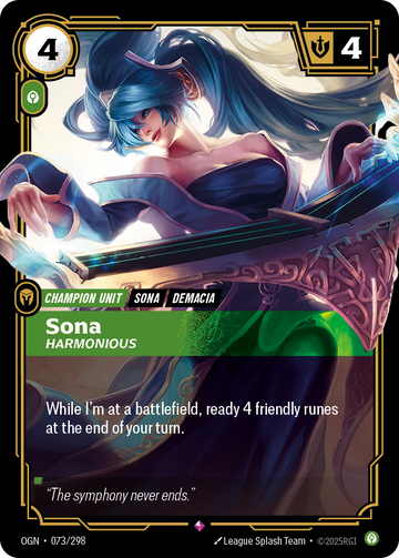 Sona - Harmonious OGN-073 - Riftbound Standard Art, English reference artwork