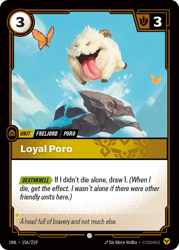 Loyal Poro UNL-156 - Riftbound Standard Art, English reference artwork