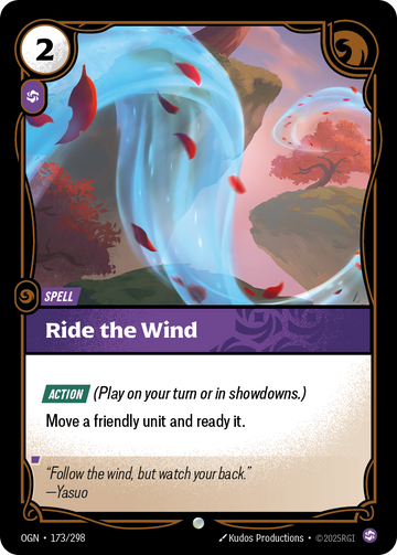 Ride The Wind OGN-173 - Riftbound Standard Art, English reference artwork