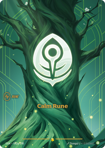 Calm Rune (Alternate Art) OGN-042A - Riftbound Alternate Art, English reference artwork