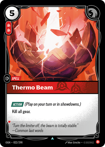 Thermo Beam OGN-022 - Riftbound Standard Art, English reference artwork