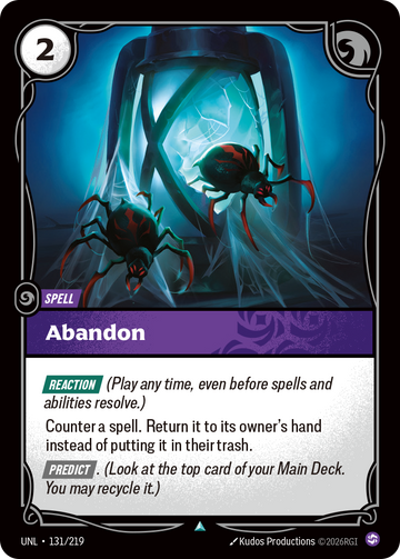 Abandon UNL-131 - Riftbound Standard Art, English reference artwork
