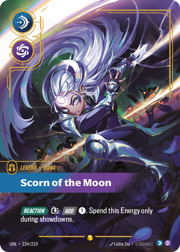 Diana, Scorn of the Moon (Overnumbered) UNL-234 - Riftbound Overnumbered, English reference artwork