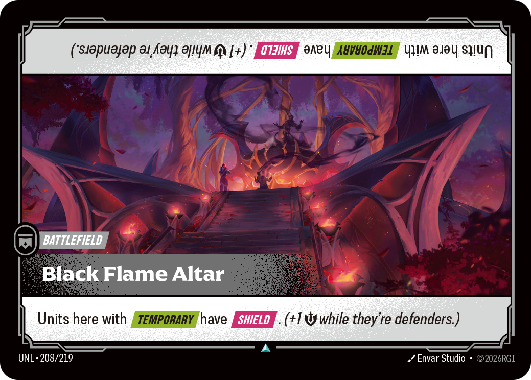 Black Flame Altar UNL-208 - Riftbound Standard Art, English reference artwork