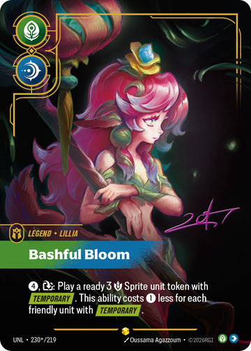 Lillia, Bashful Bloom (Signature) UNL-230S - Riftbound Signature, English reference artwork