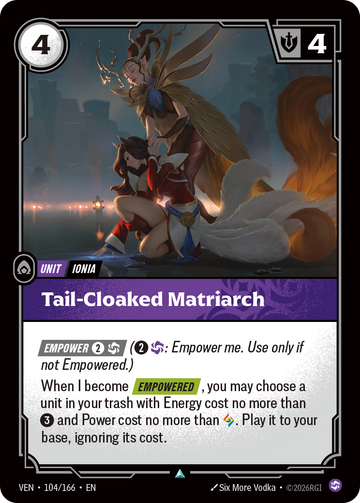 Tail-Cloaked Matriarch VEN-104 - Riftbound Standard Art, English reference artwork