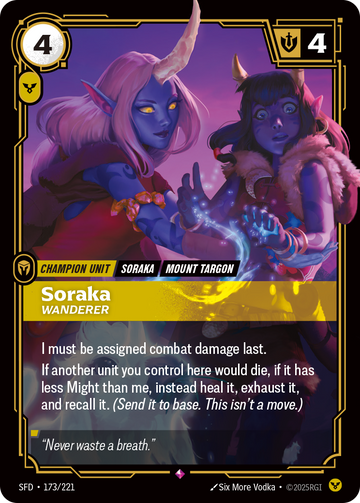 Soraka, Wanderer SFD-173 - Riftbound Standard Art, English reference artwork
