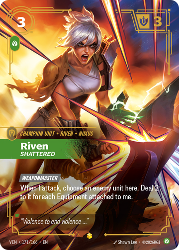 Riven, Shattered (Overnumbered) VEN-171 - Riftbound Overnumbered, English reference artwork