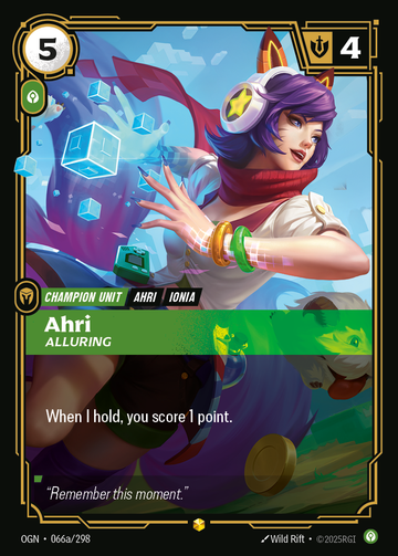 Ahri - Alluring (Alternate Art) OGN-066A - Riftbound Alternate Art, English reference artwork