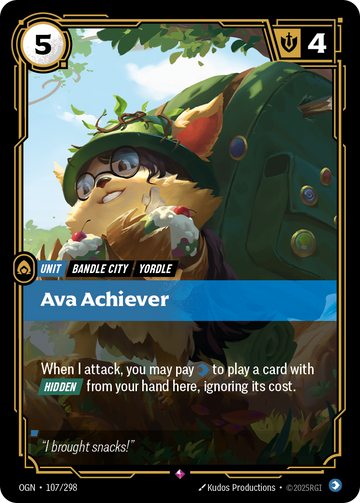 Ava Achiever OGN-107 - Riftbound Standard Art, English reference artwork