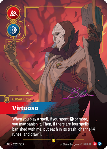 Jhin, Virtuoso (Signature) UNL-226S - Riftbound Signature, English reference artwork