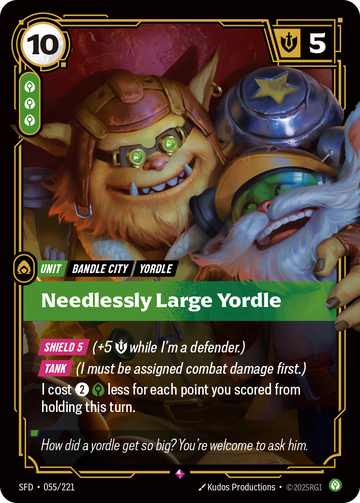 Needlessly Large Yordle SFD-055 - Riftbound Standard Art, English reference artwork