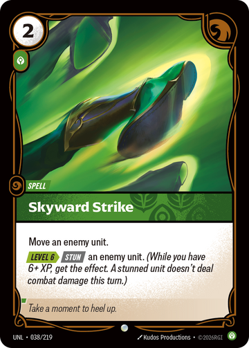 Skyward Strike UNL-038 - Riftbound Standard Art, English reference artwork