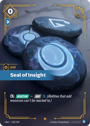 Seal of Insight OGN-120 - Riftbound Standard Art, English reference artwork