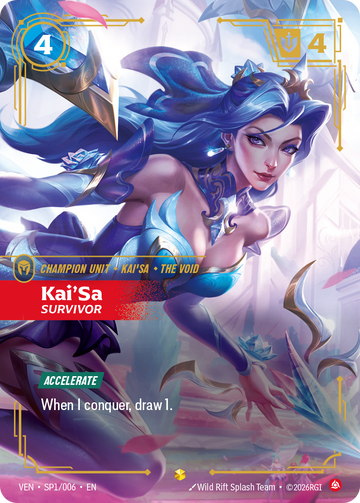Kai'Sa, Survivor VEN-SP1 - Riftbound Crystal Rose, English reference artwork