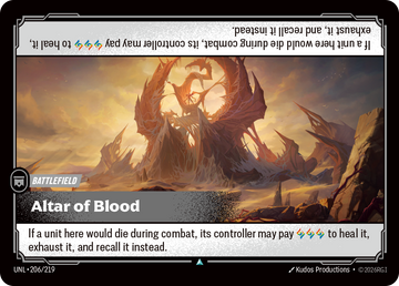 Altar of Blood UNL-206 - Riftbound Standard Art, English reference artwork