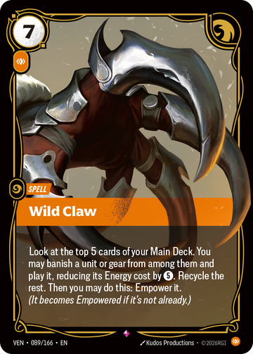Wild Claw VEN-089 - Riftbound Standard Art, English reference artwork