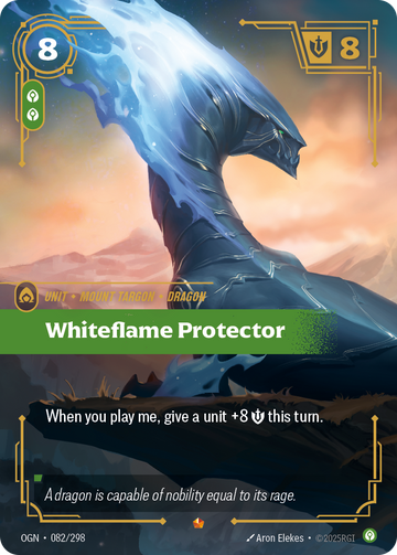 Whiteflame Protector OGN-082 - Riftbound Standard Art, English reference artwork