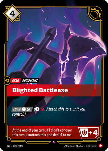 Blighted Battleaxe UNL-019 - Riftbound Standard Art, English reference artwork