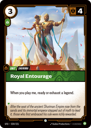 Royal Entourage SFD-039 - Riftbound Standard Art, English reference artwork