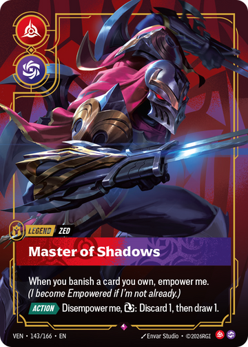 Zed, Master of Shadows VEN-143 - Riftbound Standard Art, English reference artwork