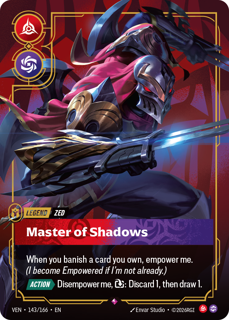 Zed, Master of Shadows VEN-143 - Riftbound Standard Art, English reference artwork