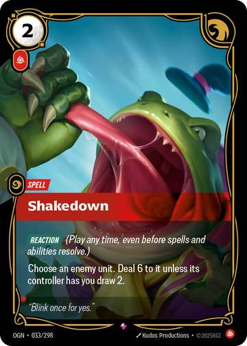 Shakedown OGN-033 - Riftbound Standard Art, English reference artwork
