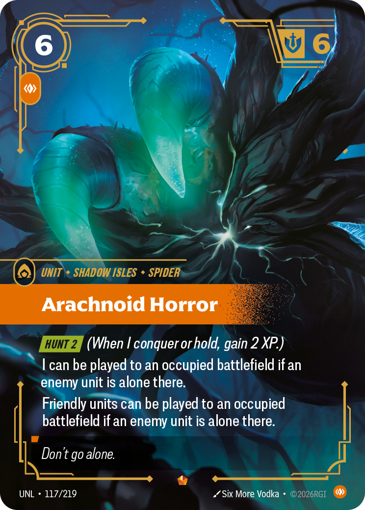 Arachnoid Horror UNL-117 - Riftbound Standard Art, English reference artwork