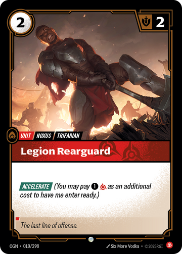 Legion Rearguard OGN-010 - Riftbound Standard Art, English reference artwork
