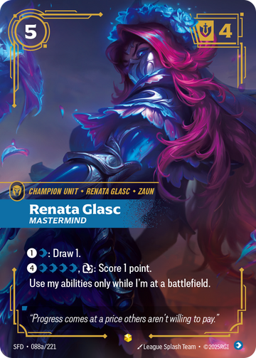Renata Glasc, Mastermind (Alternate Art) SFD-088A - Riftbound Alternate Art, English reference artwork