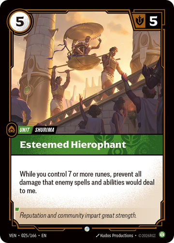 Esteemed Hierophant VEN-025 - Riftbound Standard Art, English reference artwork
