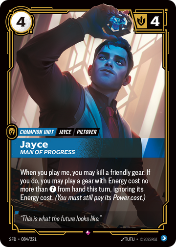 Jayce, Man of Progress SFD-084 - Riftbound Standard Art, English reference artwork