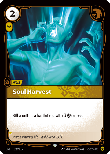 Soul Harvest UNL-159 - Riftbound Standard Art, English reference artwork