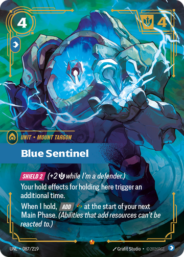 Blue Sentinel UNL-087 - Riftbound Standard Art, English reference artwork