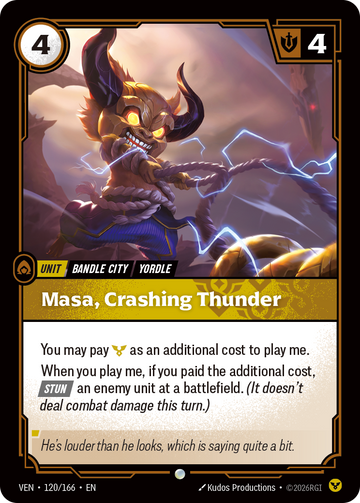 Masa, Crashing Thunder VEN-120 - Riftbound Standard Art, English reference artwork