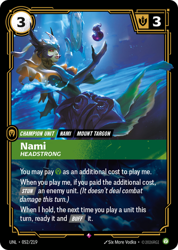 Nami, Headstrong UNL-052 - Riftbound Standard Art, English reference artwork