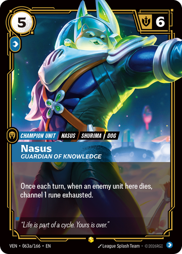 Nasus, Guardian of Knowledge (Alternate Art) VEN-063A - Riftbound Alternate Art, English reference artwork