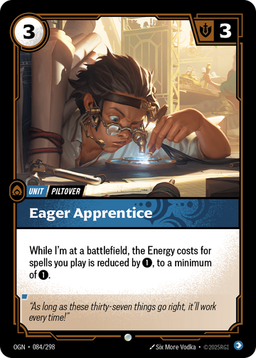Eager Apprentice OGN-084 - Riftbound Standard Art, English reference artwork