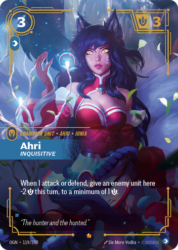 Ahri - Inquisitive OGN-119 - Riftbound Standard Art, English reference artwork