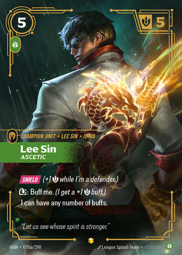 Lee Sin - Ascetic (Alternate Art) OGN-078A - Riftbound Alternate Art, English reference artwork