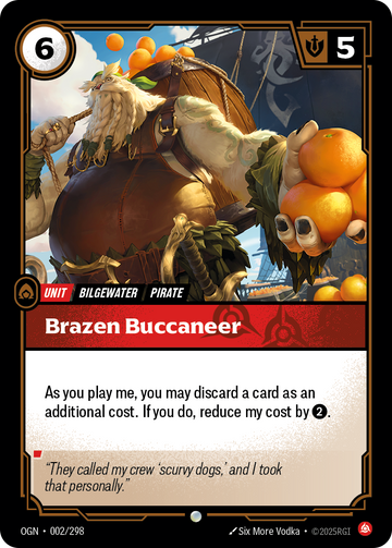 Brazen Buccaneer OGN-002 - Riftbound Standard Art, English reference artwork