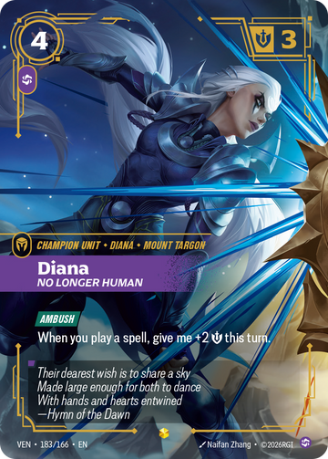 Diana, No Longer Human (Overnumbered) VEN-183 - Riftbound Overnumbered, English reference artwork