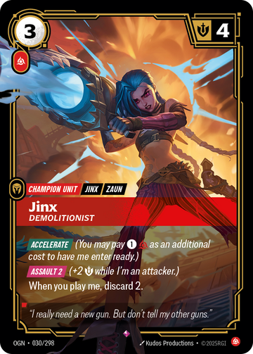 Jinx - Demolitionist OGN-030 - Riftbound Standard Art, English reference artwork