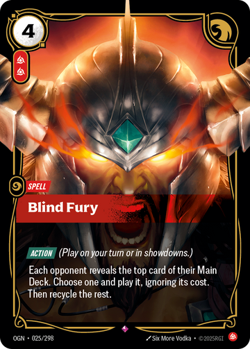 Blind Fury OGN-025 - Riftbound Standard Art, English reference artwork
