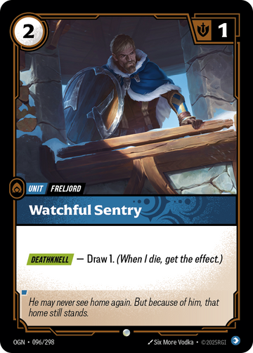 Watchful Sentry OGN-096 - Riftbound Standard Art, English reference artwork