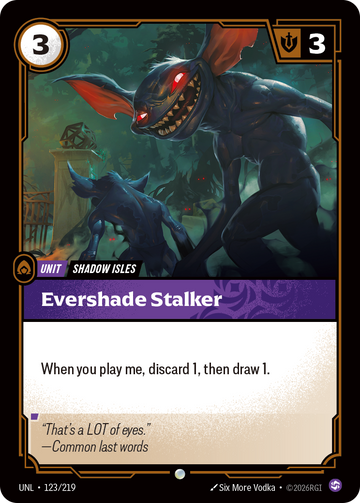 Evershade Stalker UNL-123 - Riftbound Standard Art, English reference artwork